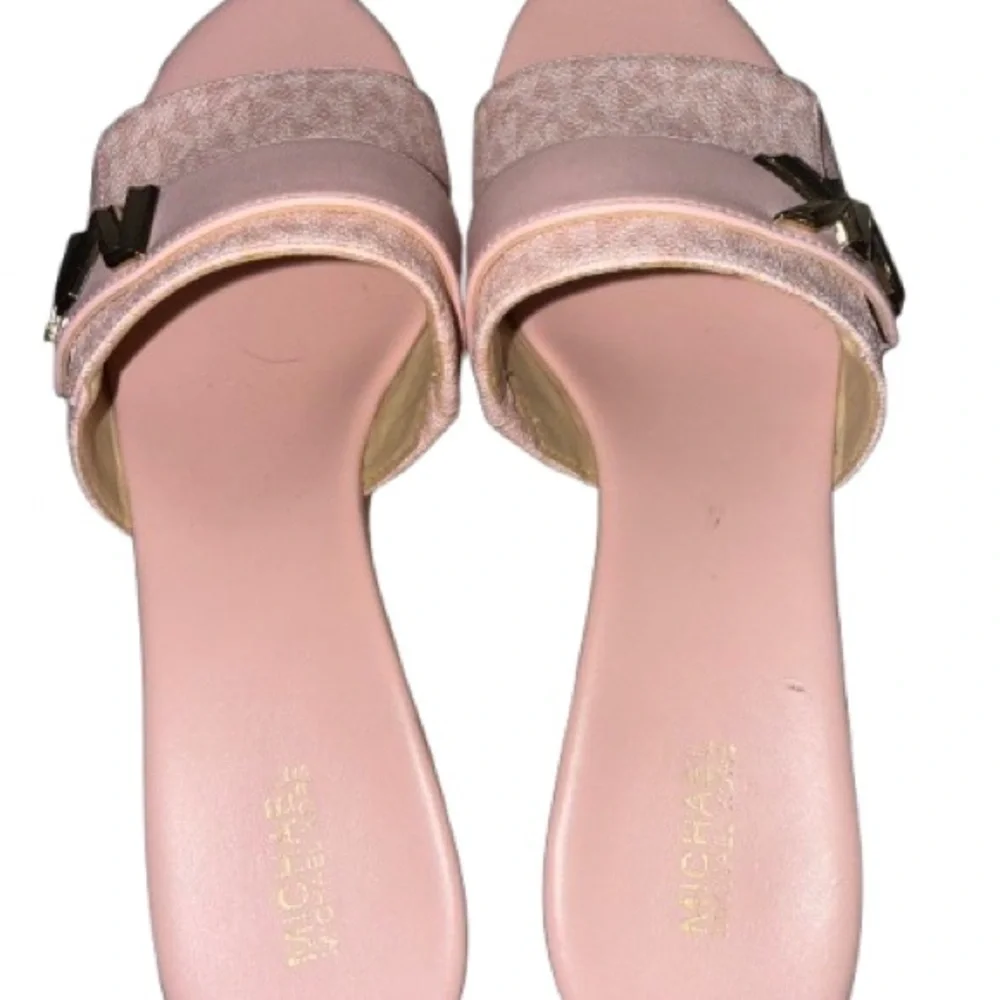 Michael Kors Blush Pink Wedge Sandals - Picture 3 of 4